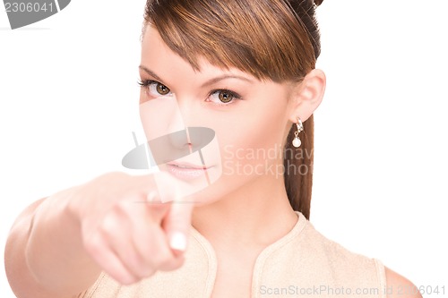 Image of woman pointing her finger