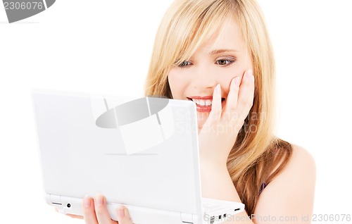 Image of teenage girl with laptop computer