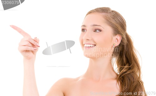 Image of woman pointing her finger
