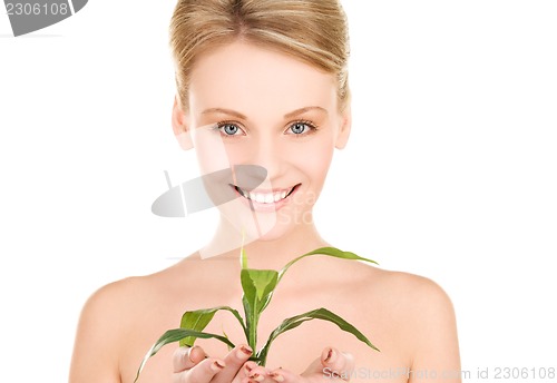 Image of woman with sprout