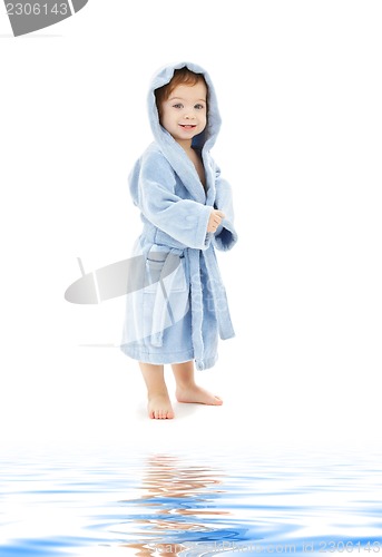 Image of baby boy in blue robe