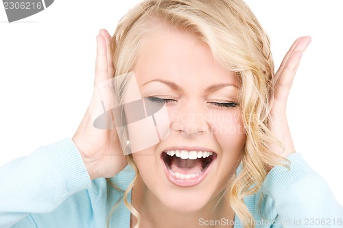 Image of happy screaming woman