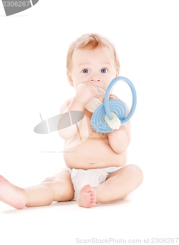 Image of baby boy with big pacifier