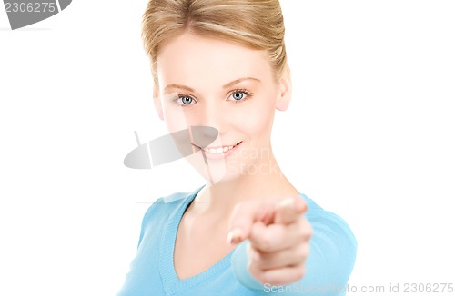 Image of woman pointing her finger