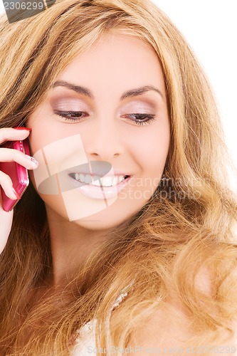 Image of happy woman with cell phone