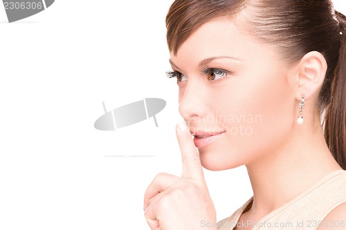 Image of finger on lips