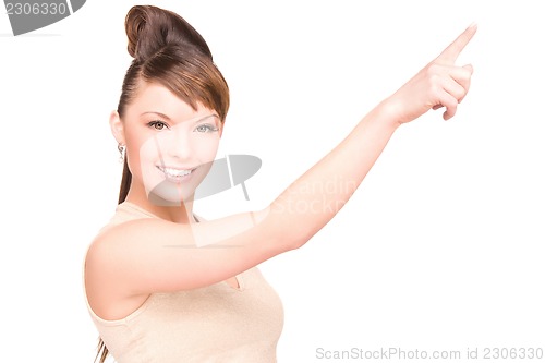 Image of woman pointing her finger