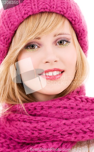 Image of happy teenage girl in hat