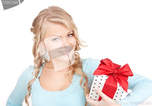 Image of happy girl with gift box