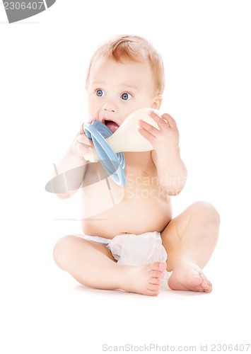 Image of baby boy with big pacifier