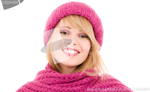 Image of happy teenage girl in hat