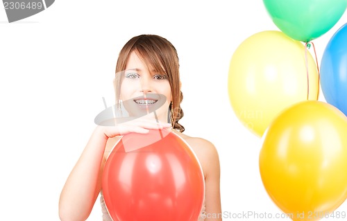 Image of happy teenage girl with balloons