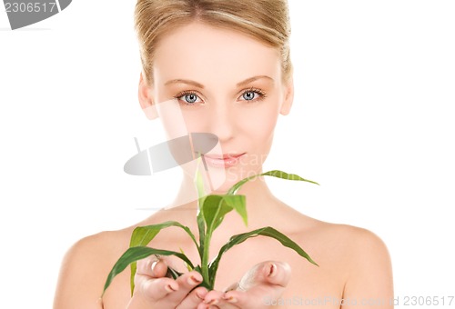 Image of woman with sprout