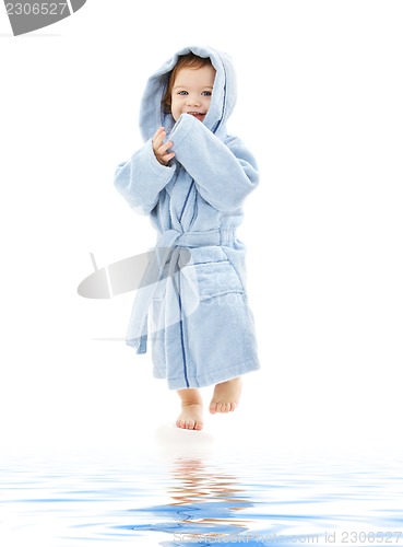 Image of baby boy in blue robe