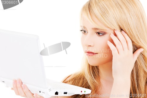 Image of teenage girl with laptop computer