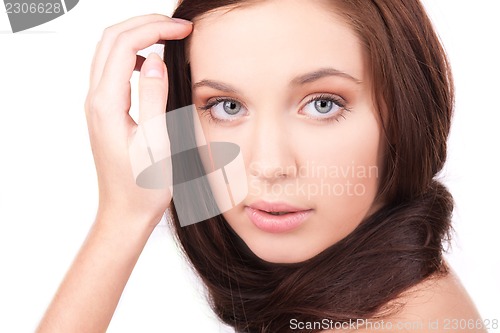 Image of beautiful girl with long hair