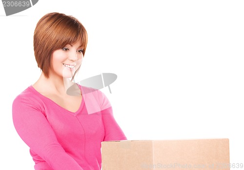 Image of businesswoman with parcel