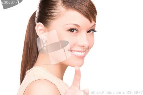 Image of woman pointing her finger