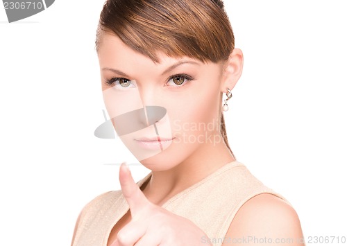 Image of woman pointing her finger