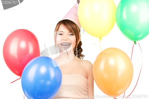 Image of party girl with balloons