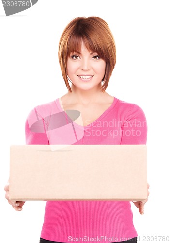 Image of businesswoman with parcel