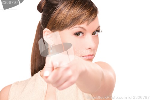 Image of woman pointing her finger