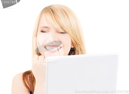 Image of teenage girl with laptop computer