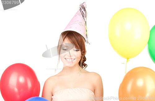 Image of party girl with balloons