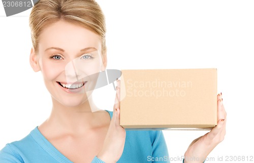 Image of businesswoman with parcel