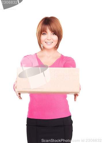 Image of businesswoman with parcel