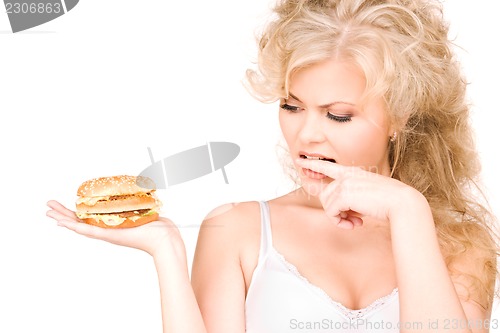Image of woman with burger