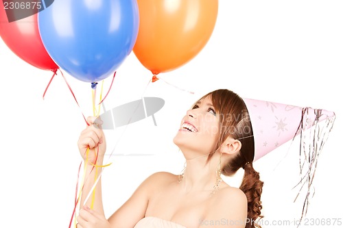 Image of party girl with balloons
