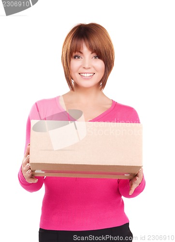 Image of businesswoman with parcel
