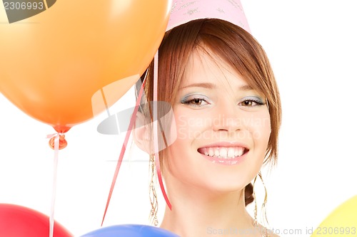 Image of party girl with balloons