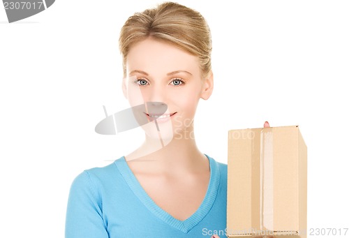 Image of businesswoman with parcel