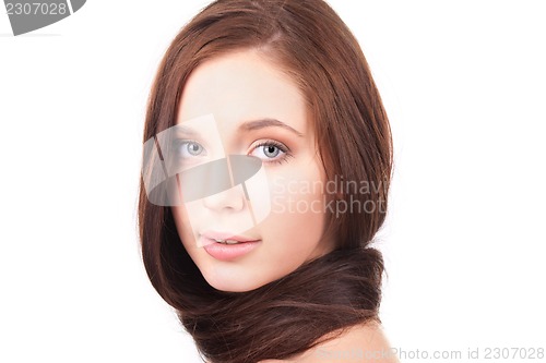 Image of beautiful girl with long hair