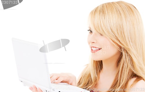 Image of teenage girl with laptop computer