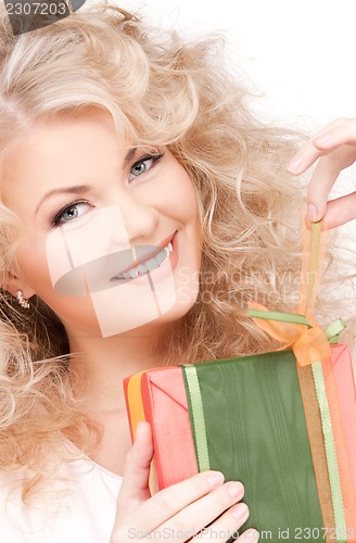 Image of happy girl with gift box