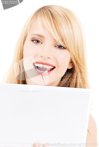 Image of teenage girl with laptop computer