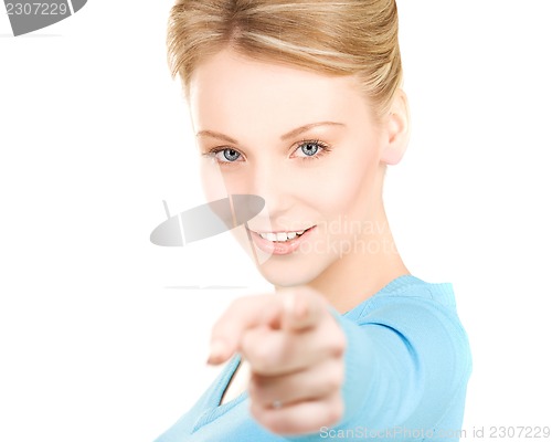Image of woman pointing her finger