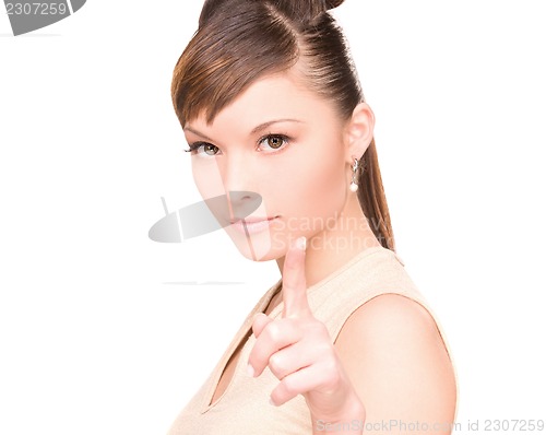 Image of woman pointing her finger