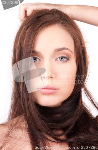 Image of beautiful girl with long hair