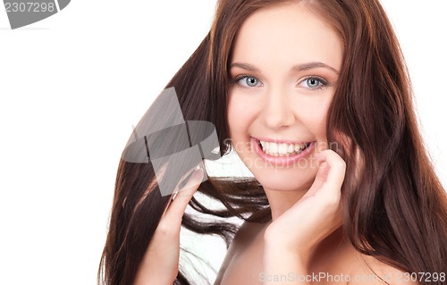 Image of beautiful girl with long hair