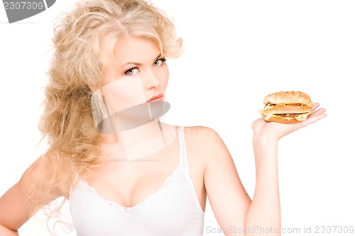 Image of woman with burger