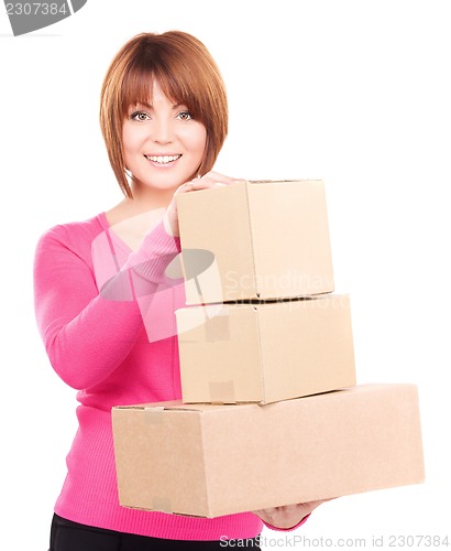 Image of businesswoman with parcels
