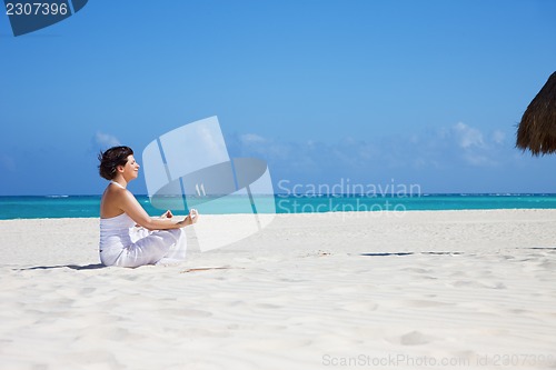 Image of meditation on the beach