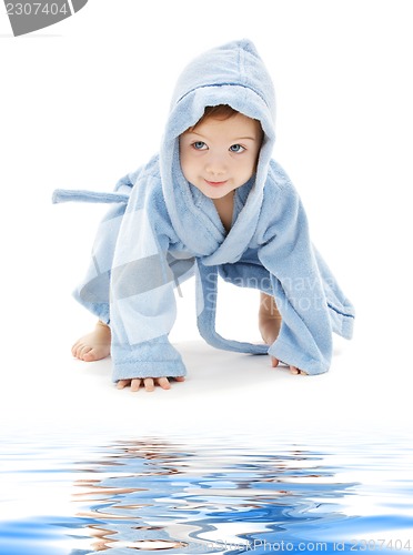 Image of baby boy in blue robe