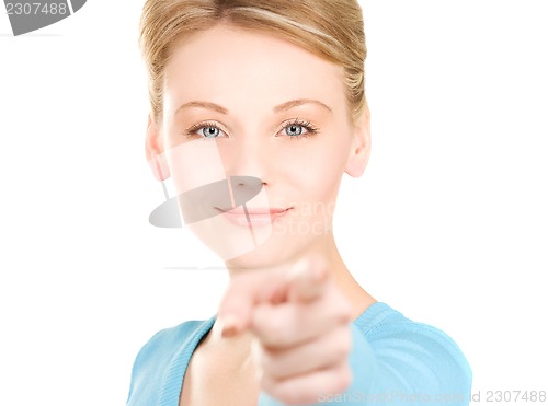 Image of woman pointing her finger