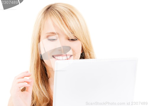 Image of teenage girl with laptop computer