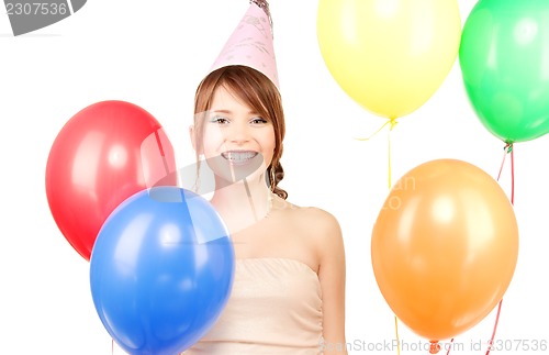 Image of party girl with balloons